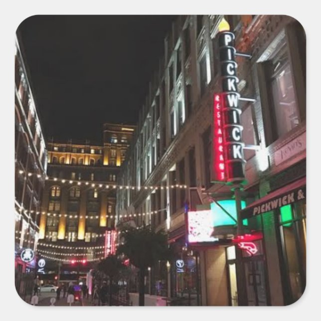 Adesivo Quadrado East 4th Street, Cleveland, Ohio Photo Sticker (Frente)