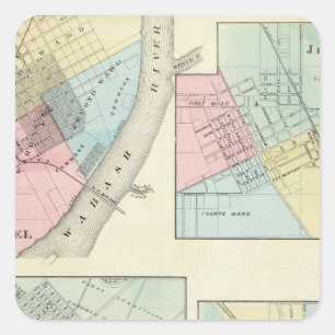 Adesivo Quadrado East Rua Louis, Monte Carmel, Jerseyville e Mendot