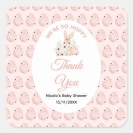 Adesivo Quadrado Easter Bunny Baby Shower