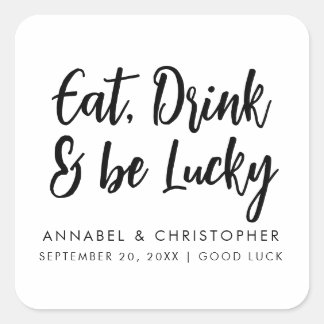 Adesivo Quadrado eat drink be lucky casino chips Lottery Ticket