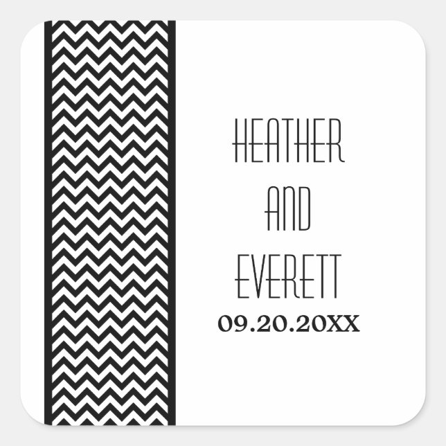Adesivo Quadrado Ebony Chevron Border Stickers (Frente)