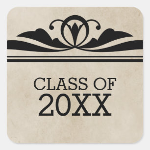 Adesivo Quadrado Ebony Elegant Deco Graduation Stickers
