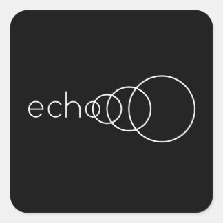 Adesivo Quadrado Echo de Som de Palavra de Imagem do Texto de Eco