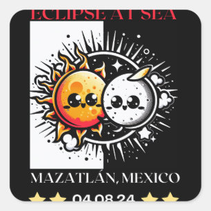 Adesivo Quadrado Eclipse no Sea Mazatlán, México - Eclipes Solares