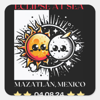 Adesivo Quadrado Eclipse no Sea Mazatlán, México - Eclipes Solares