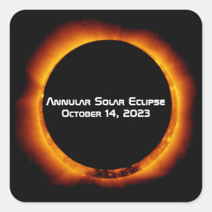 Adesivo Quadrado Eclipse Solar Anular 2023