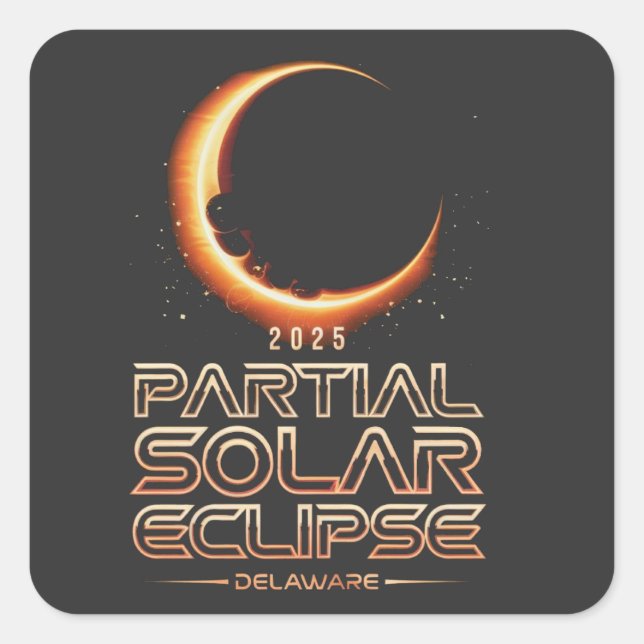 Adesivo Quadrado Eclipse Solar Parcial Nova Jersey 2025 (Frente)