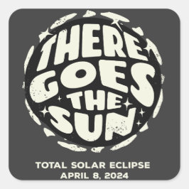 Adesivo Quadrado Eclipse Solar Total 2024 Lá Vem o Sol