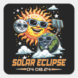 Adesivo Quadrado Eclipse Solar Total abril de 2024