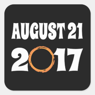 Adesivo Quadrado Eclipse Solar Total agosto 21 2017