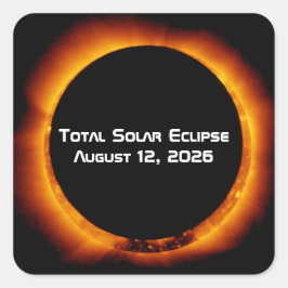 Adesivo Quadrado Eclipse Total do Sol de 2026