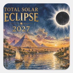 Adesivo Quadrado Eclipse Total Solar 2027 Egito