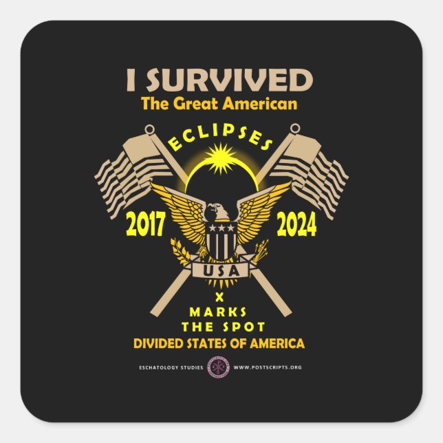 Adesivo Quadrado Eclipses excelentes Americanos (Frente)