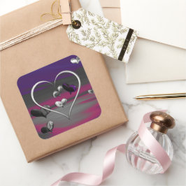 Adesivo Quadrado Ecos de um Romance Metálico