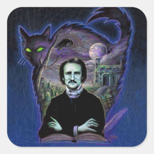 Adesivo Quadrado Edgar Allan Poe Gothic