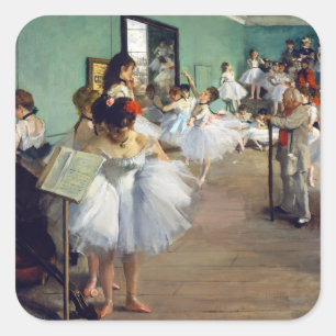 Adesivo Quadrado Edgar Degas - A Aula de Dança