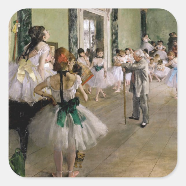 Adesivo Quadrado Edgar Degas - A Classe da Dança (Frente)