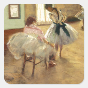 Adesivo Quadrado Edgar Degas a lição de dança
