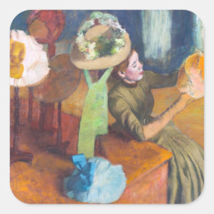 Adesivo Quadrado Edgar Degas - A Loja de Chapéus