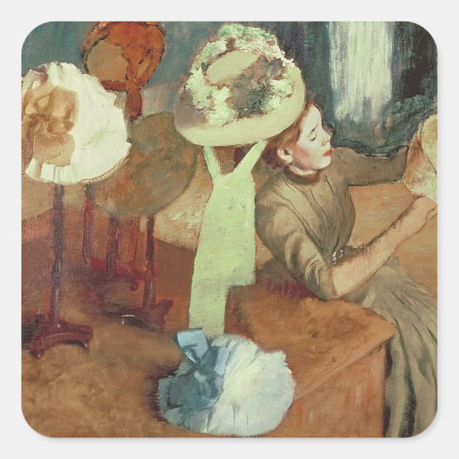 Adesivo Quadrado Edgar Degas | Compro Millinery, 1879/86 (Frente)
