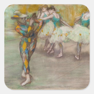 Adesivo Quadrado Edgar Degas - Dança do Arlequim
