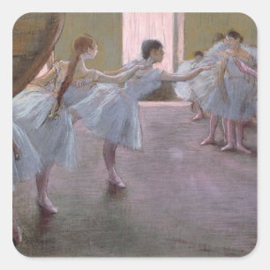 Adesivo Quadrado Edgar Degas Dançarinos no ensaio, 1875-1877