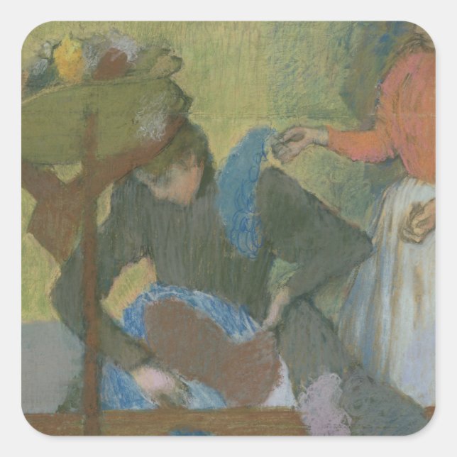 Adesivo Quadrado Edgar Degas | No Milliner's, c.1898 (Frente)