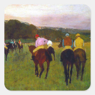 Adesivo Quadrado Edgar Degas Race Horses em Longchamp