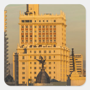 Adesivo Quadrado Edifícios ao longo da Gran Via e Edificio Espana