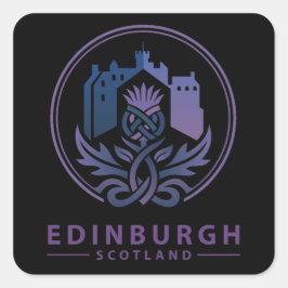 Adesivo Quadrado Edimburgo Escócia Reino Unido