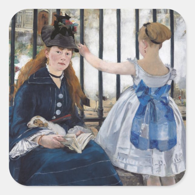 Adesivo Quadrado Edouard Manet - A Ferrovia (Frente)