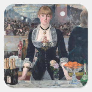 Adesivo Quadrado Edouard Manet - Um Bar na Folies-Bergere