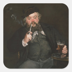 Adesivo Quadrado Edouard Manet - Um Bom Copo de Cerveja / Boca de F