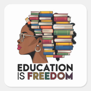 Adesivo Quadrado Educação é liberdade