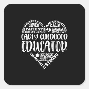 Adesivo Quadrado Educador da primeira infância, professor