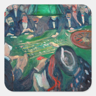 Adesivo Quadrado Edvard Munch - A Mesa Roulette em Monte Carlo
