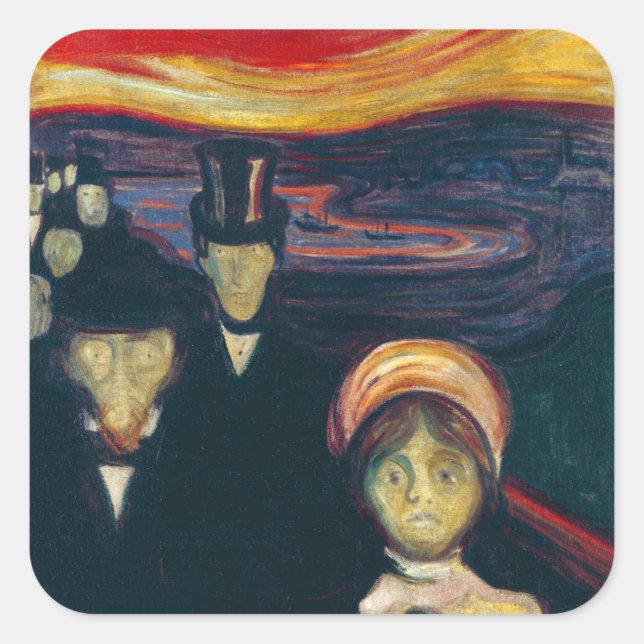 Adesivo Quadrado Edvard Munch - Ansiedade (Frente)