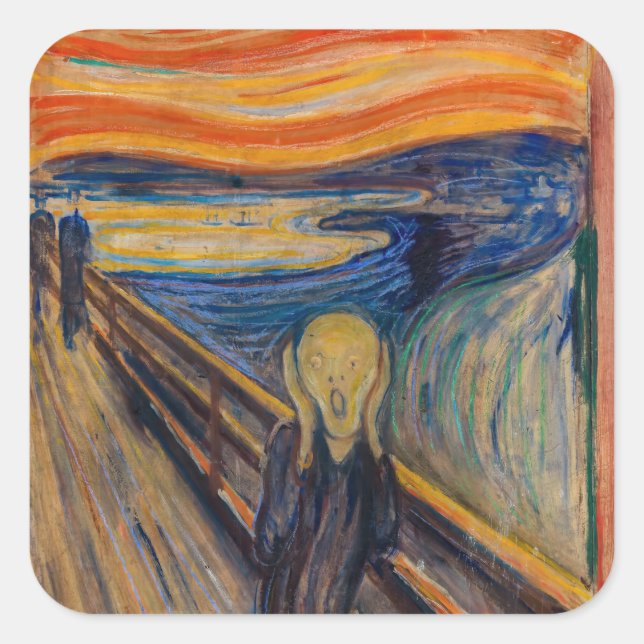 Adesivo Quadrado Edvard Munch - O Gritar 1893 (Frente)