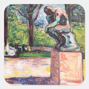 Adesivo Quadrado Edvard Munch - O Pensador de Rodin