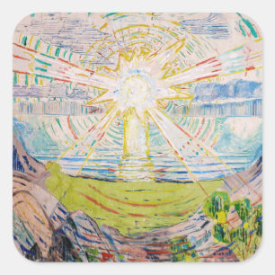 Adesivo Quadrado Edvard Munch - O Sol 1910