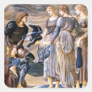 Adesivo Quadrado Edward Burne-Jones Perseus e as ninfas de mar