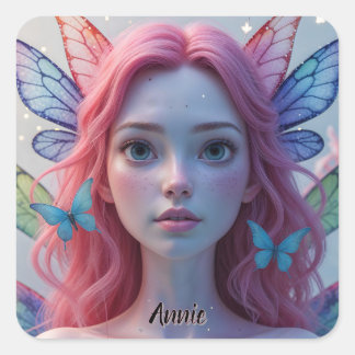 Adesivo Quadrado Eetal Fada Girl: Sticker Quadrado