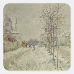 Adesivo Quadrado Efeito da neve de Claude Monet  
