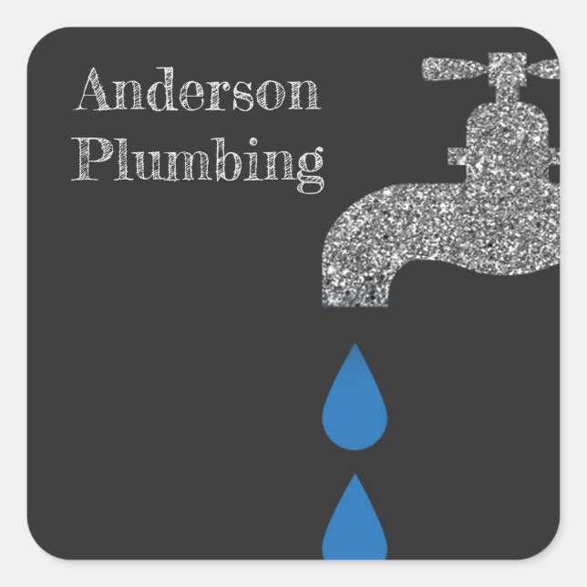 Adesivo Quadrado Efeito da torneira de perfuração e da glitter de c (Frente)