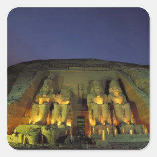 Adesivo Quadrado Egito, Abu Simbel, figuras do Colossal de Ramsés