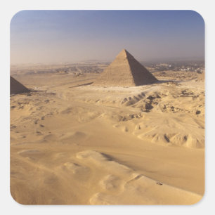 Adesivo Quadrado Egito, Pirâmides em Gizé, Khafre, Quéops, Miquerin