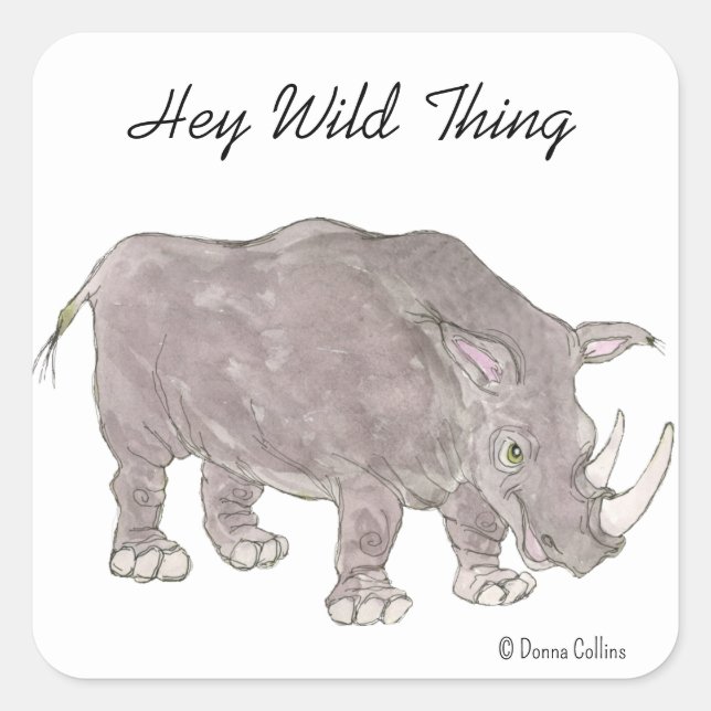 Adesivo Quadrado Ei Wild Thing Rino Sticker (Frente)
