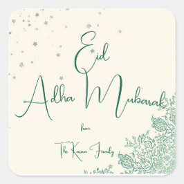 Adesivo Quadrado Eid Al Adha Eid Mubarak Personalizado