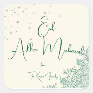 Adesivo Quadrado Eid Al Adha Eid Mubarak Personalizado 