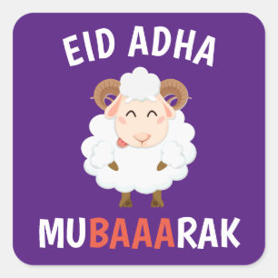 Adesivo Quadrado Eid Al Adha Mubarak Para Muçulmano